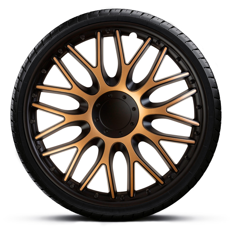 4-Delige J-Tec Wieldoppenset Orden 16-inch zwart/goud