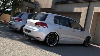 Diffuser passend voor VW Golf 6 Met 2 Uitlaatgaten Glans Zwart