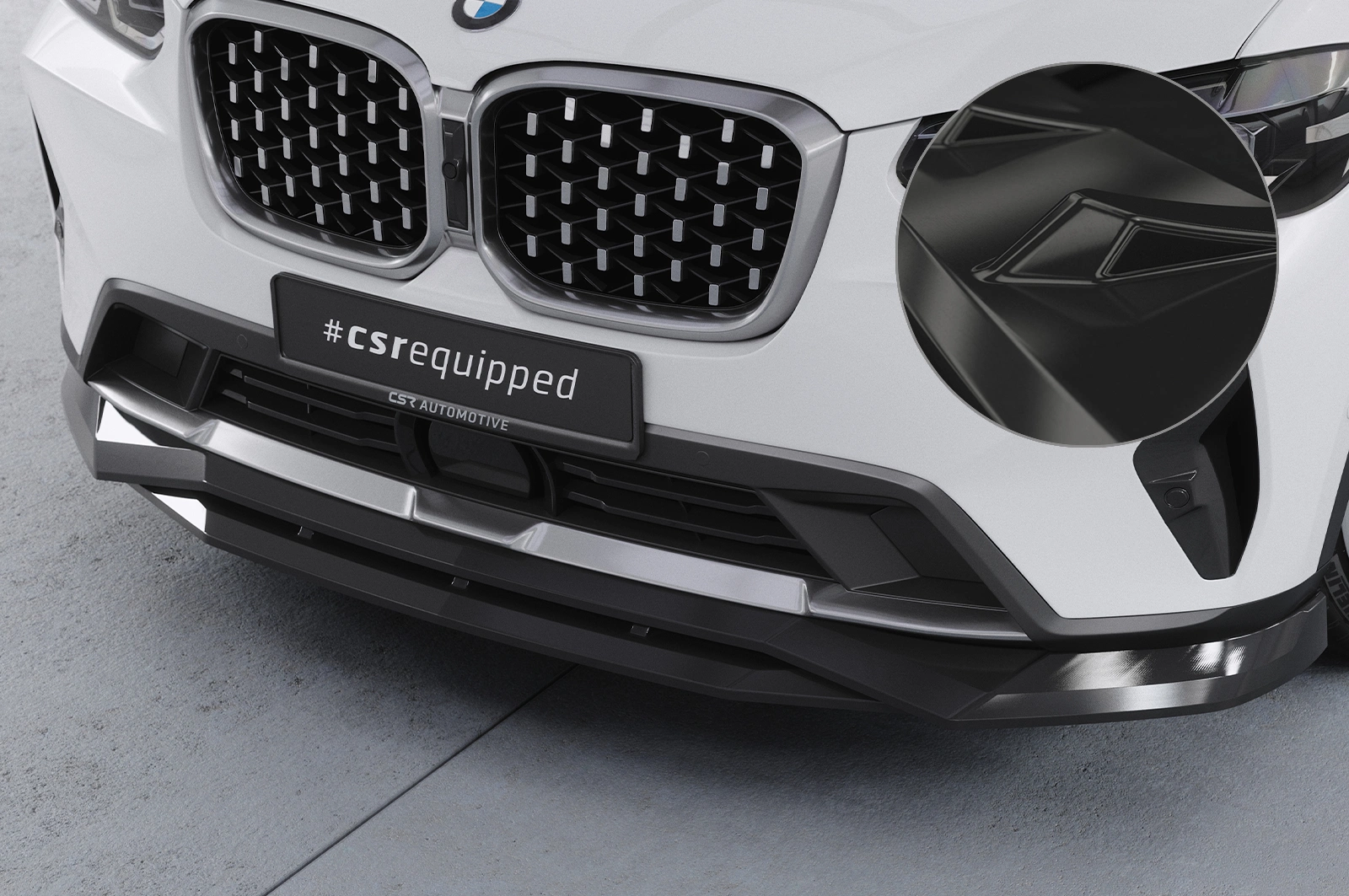 Voorspoiler passend voor BMW X4 (G02) Glans Zwart (08/2021–) CSR
