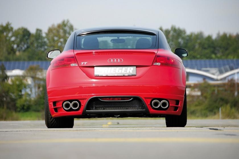 Achterbumper Diffuser passend voor Audi TT 09.06- Rieger Carbon-look dubbele uitlaat l
