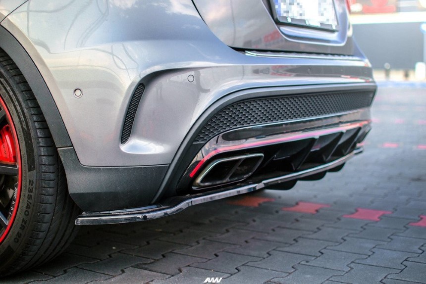Diffuser passend voor Mercedes GLA 45 AMG X156 Maxton Glans Zwart