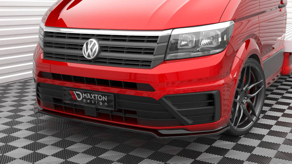 Voorspoiler passend voor VW Crafter MK2 2017- .. Maxton Glans Zwart V.2