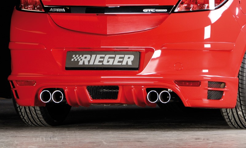 Achterbumper Diffuser met uitsparing voor duplex einddemper Opel Astra H