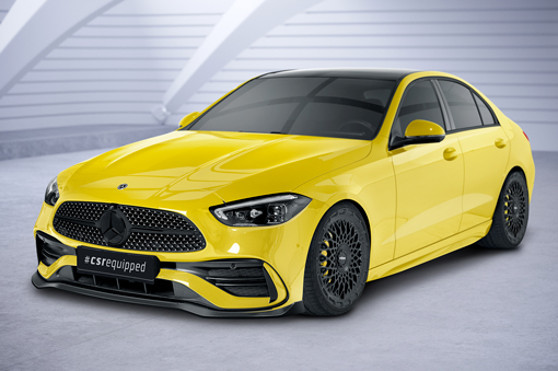 Voorspoiler passend voor Mercedes C Klasse W206 AMG Pakket CSR Glans Zwart