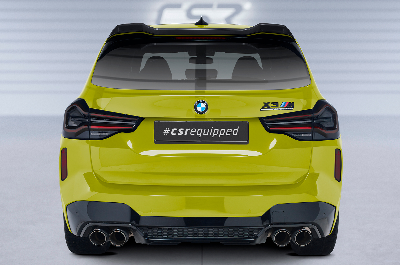Spoiler passend voor BMW X3M F97 FL CSR Glans Zwart