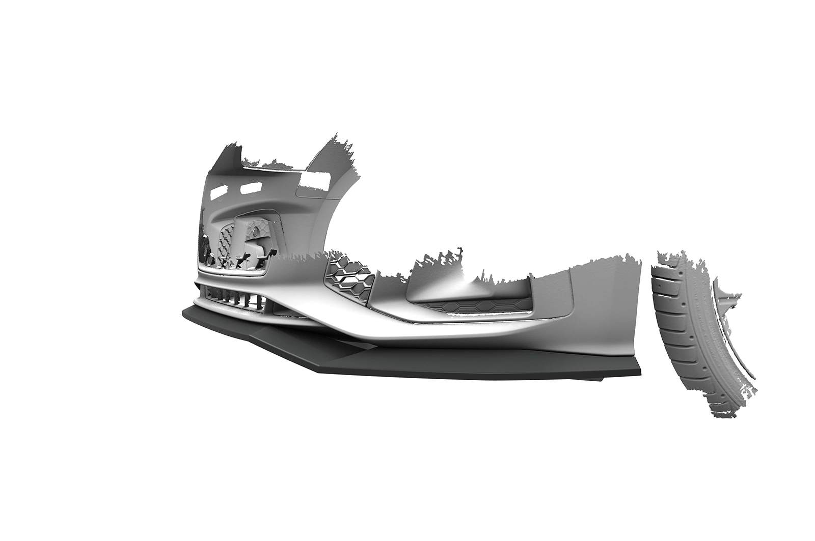 Voorspoiler passend voor Audi A5 F5 Sportback glans zwart