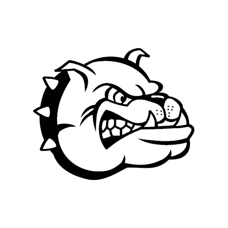 Sticker Bulldog Head - zwart - 16x13cm