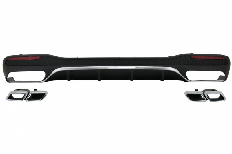 Diffuser passend voor Mercedes GLE W166 SUV (15-19) GLE63 Design incl. sierstukken