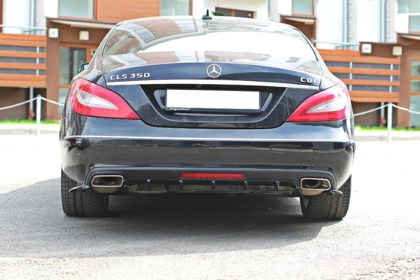 Diffuser passend voor Mercedes CLS W218 Maxton Design glans zwart