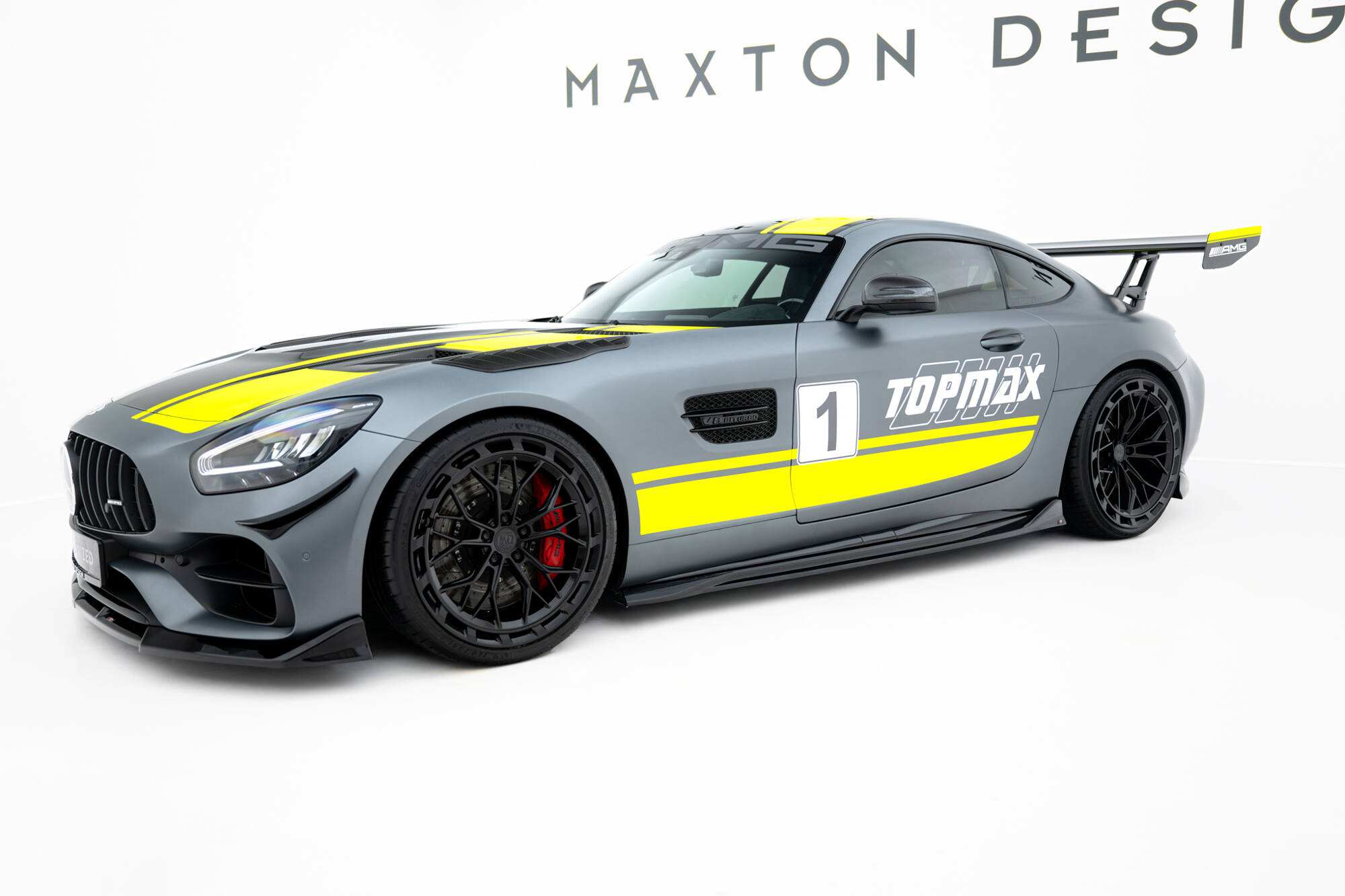 Zijskirts passend voor Mercedes-AMG GT C C190 Facelift Maxton Glanzend zwart