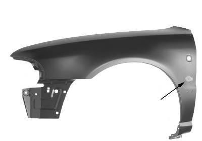 spatbord, met embleem gat, links,-08/1996 Audi A4, 1994-1999