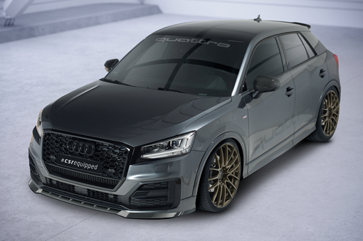 Voorspoiler passend voor Audi Q2 S-Line CSR Glans Zwart