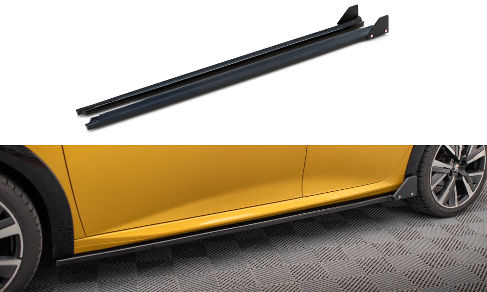 Zijskirts met Canards Peugeot 208 GT Maxton Glans Zwart