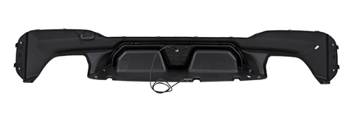 Diffuser passend voor BMW 5 Serie G30 M Pakket M5 Look met LED Glans Zwart