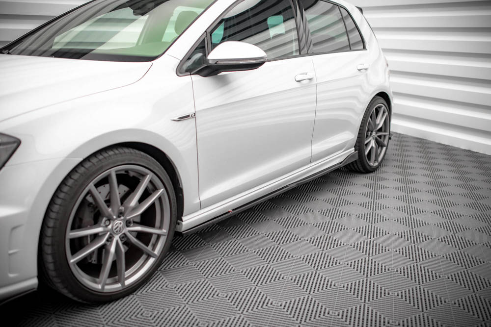 Zijskirts passend voor VW Golf 7 R Maxton Glans Zwart V.2