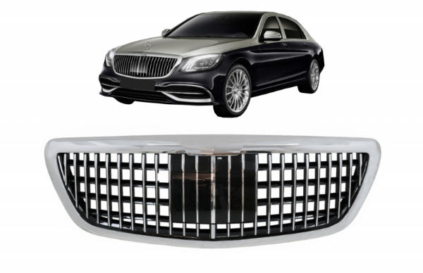 Grill passend voor Mercedes W222 Vertical Design Chroom