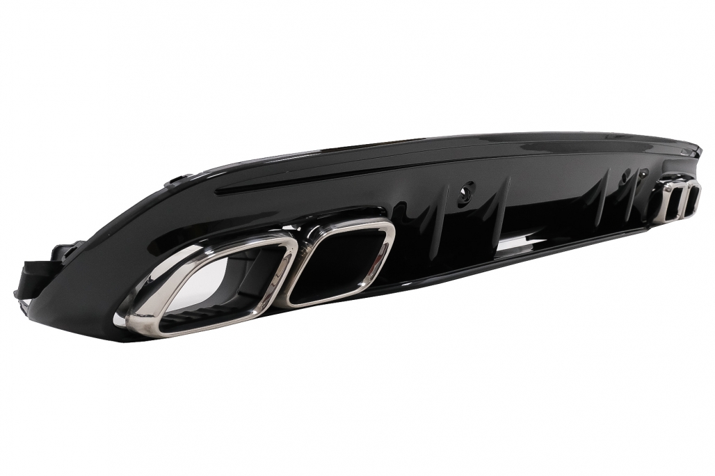 Diffuser passend voor Mercedes C-Klasse W205 14-20 Chroom AMG Look
