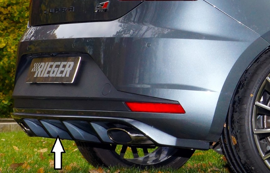 Diffuser passend voor Seat Leon Cupra (5F) Rieger uitlaat links + rechts