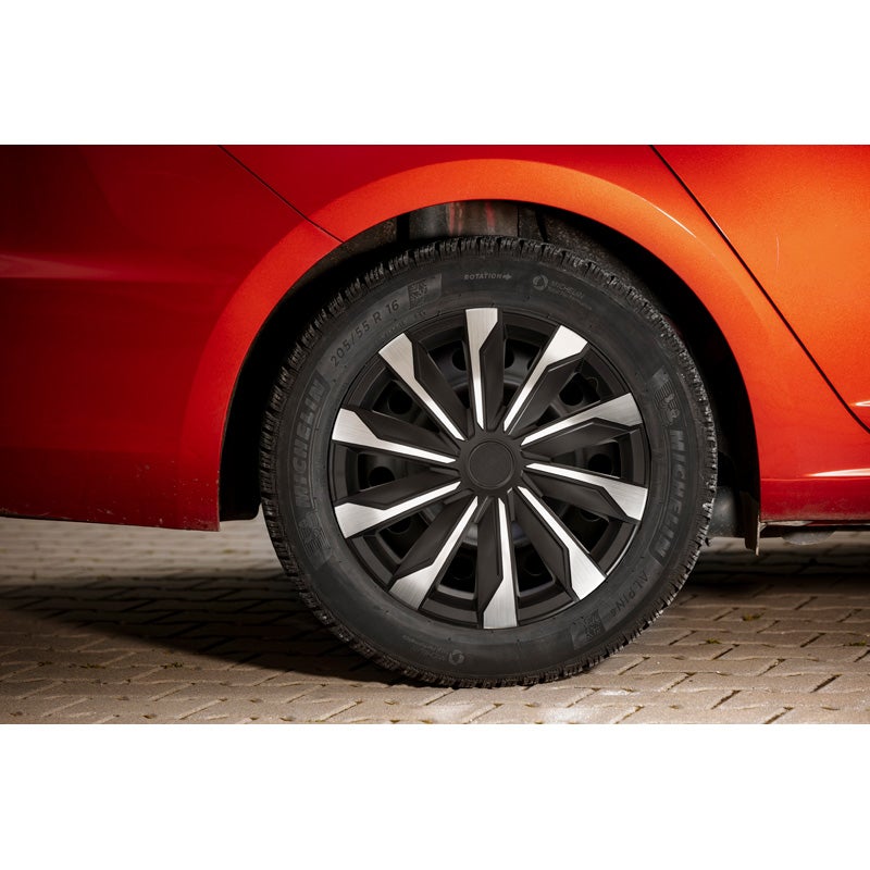 4-Delige Wieldoppenset Typhoon 14-inch alu/zwart