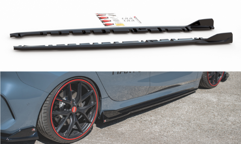 Zijskirts passend voor BMW 1 Serie F40 M-Pack/ M135i Glans Zwart V3