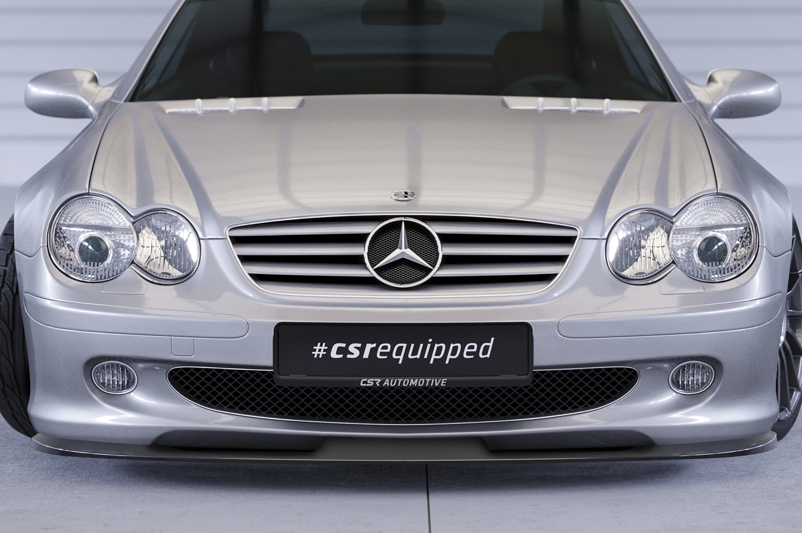 Voorspoiler passend voor Mercedes-Benz SL-Klasse R230 Glans Zwart – 2001–2005