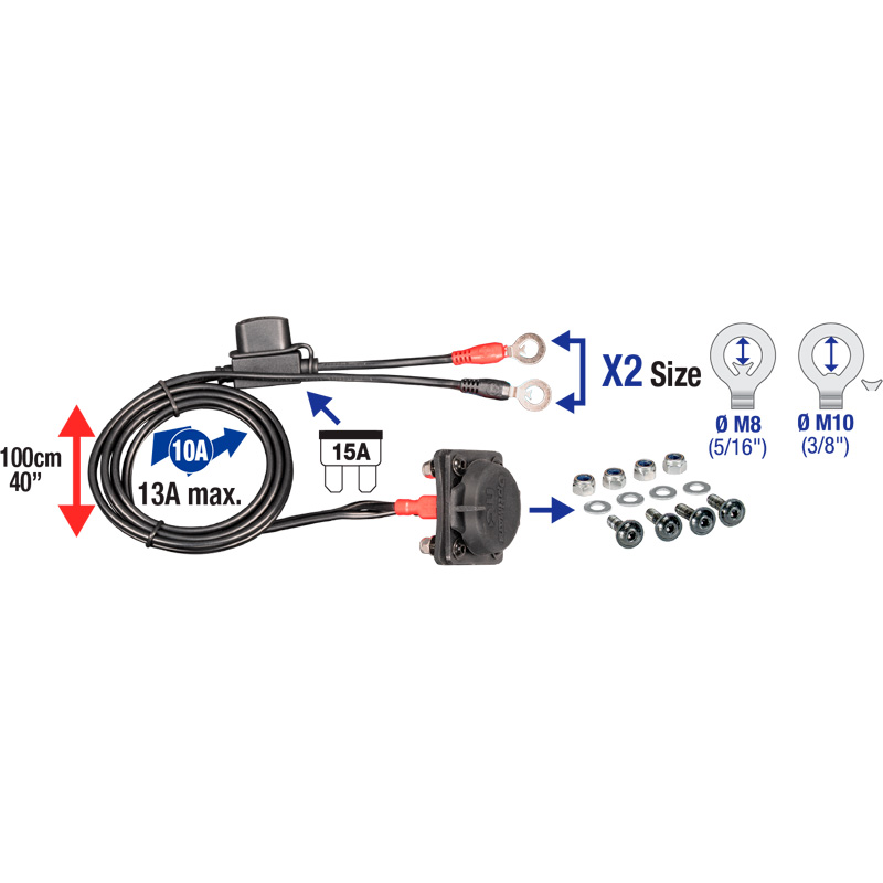 OptiMate PORT O-97P12 - MagCode Clip Paneelmontage - Magnetische acculader aansluiting - 12V