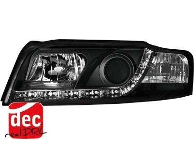 Koplampen passend voor Audi A4 8E 01-04 Devil Eyes real DRL LED Zwart