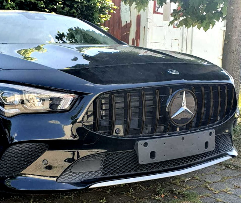 Grill passend voor Mercedes CLA C118, X118 Zwart 19-23 GT Look