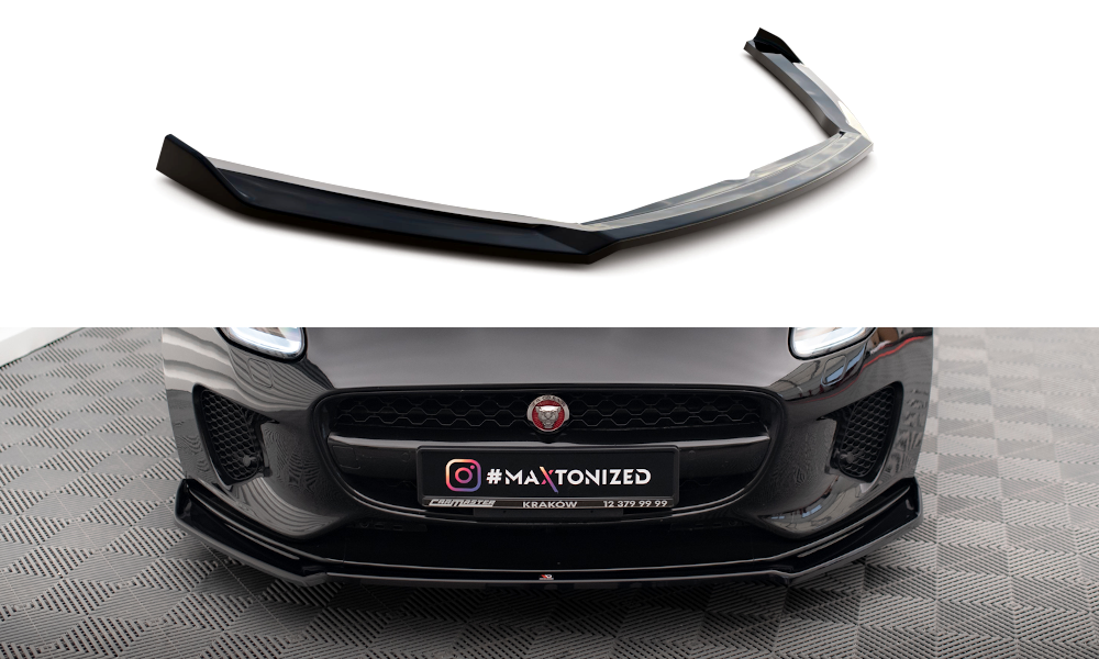 Voorspoiler V.2 Jaguar F-Type Facelift 16-20 Maxton Glans Zwart