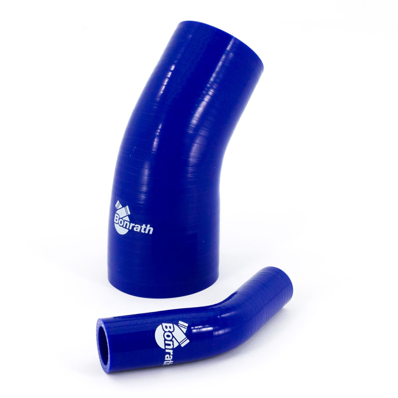 Bonrath Siliconen slang Reducer 45 graden bocht - Lengte:50mm - Ø83>57mm