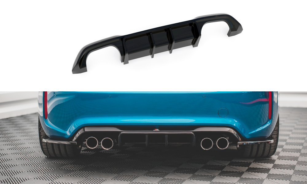 Diffuser passend voor BMW M2 F87 Maxton Glans Zwart