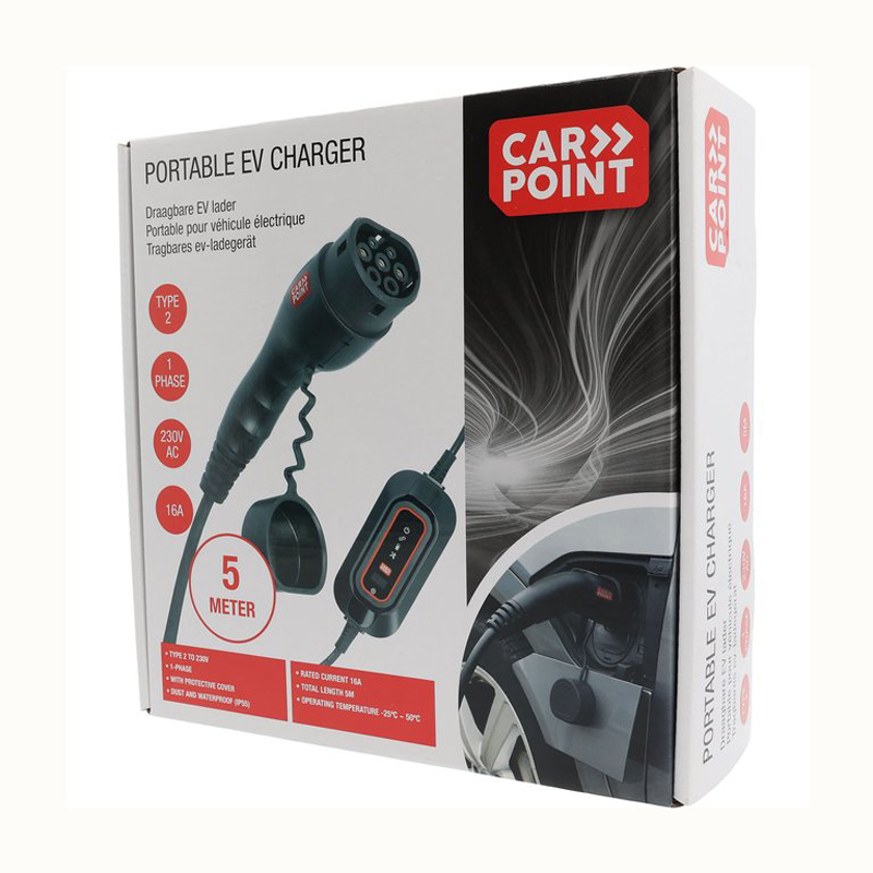 Carpoint 230V Draagbare Lader Type 2 Elektrische Auto 1-Fase 8-16A
