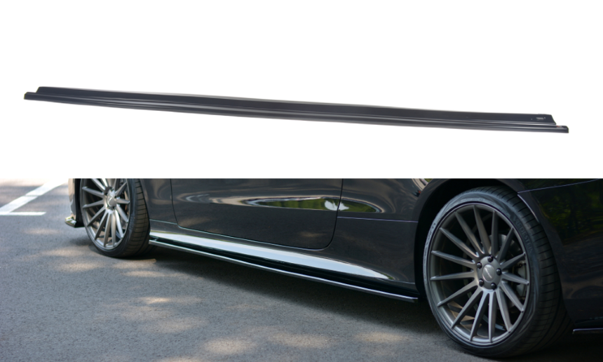 Zijskirts passend voor Mercedes E W213 Coupé AMG-Line Maxton Design glans zwart