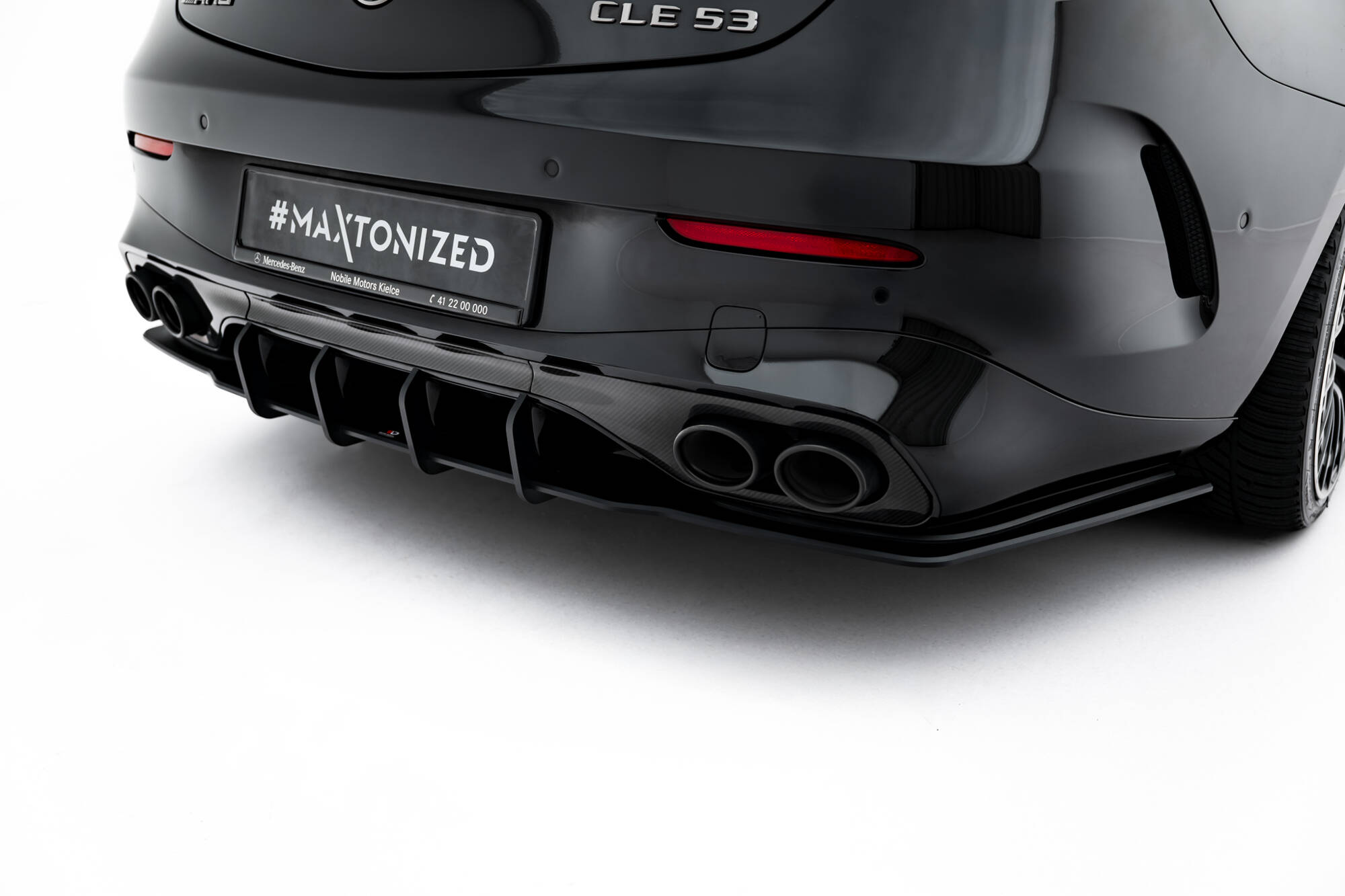Street Pro Achter Diffuser passend voor Mercedes-AMG CLE 53 C236 Maxton Glanzend zwart