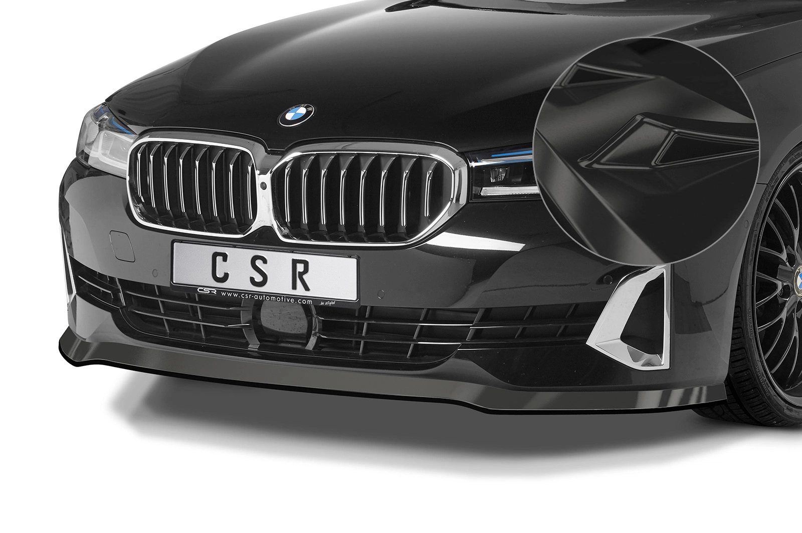 Voorspoiler passend voor BMW 5er (G30/G31) LCI Glans Zwart – CSR Automotive