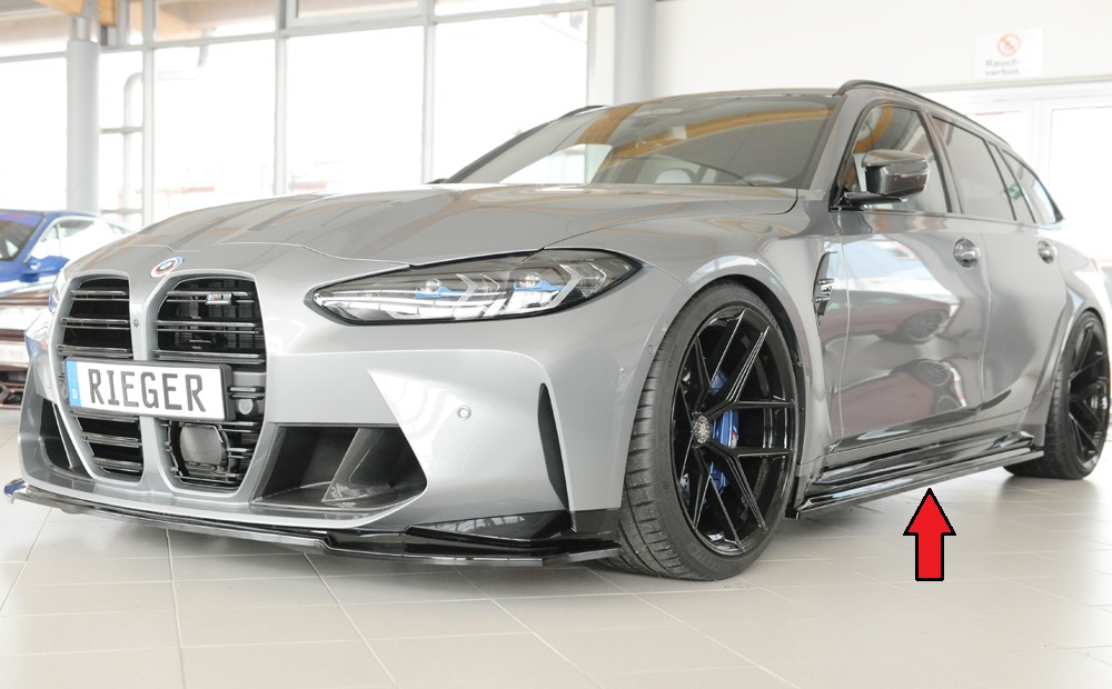 Zijskirts passend voor BMW 3-series G80 M3 (G234M): 03.2021 glans zwart