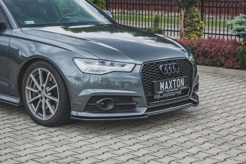 Voorspoiler passend voor Audi S6 / A6 S-Line C7 FL Glanzend Zwart