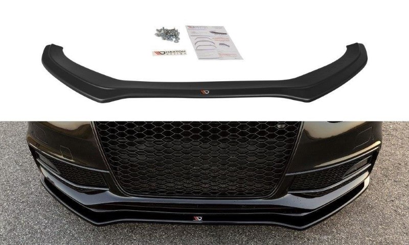 Voorspoiler Audi S4 / A4 S-Line B8 FL V.2 Glanzend Zwart