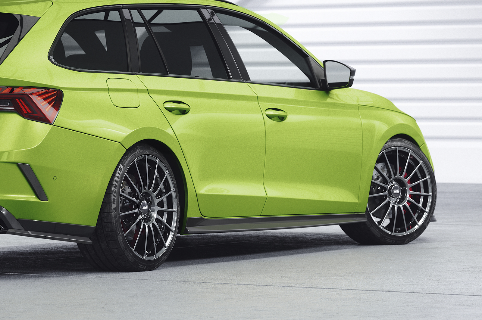 Zijskirts passend voor Skoda Octavia 4 VRS CSR Glans Zwart