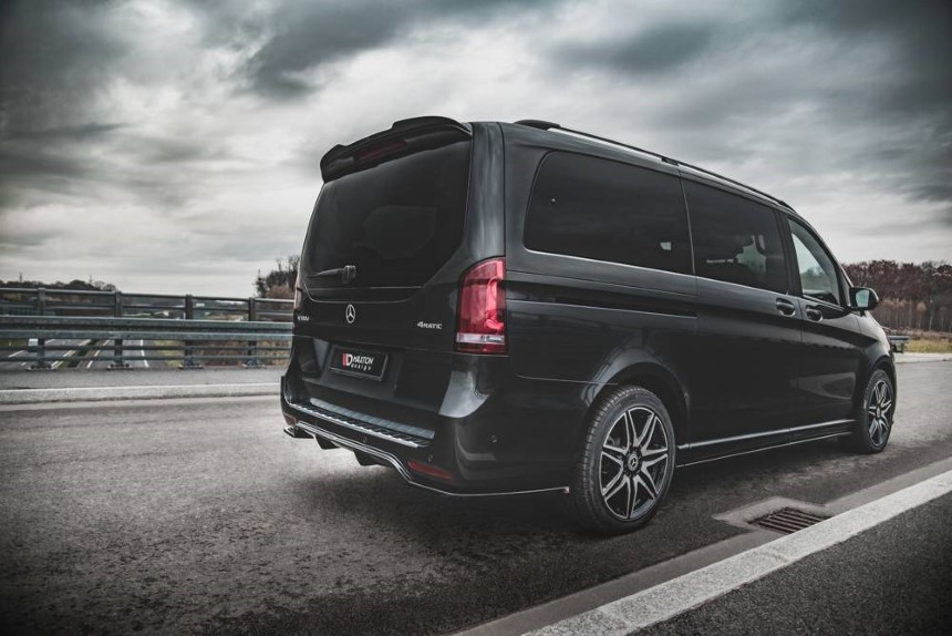 Diffuser passend voor Mercedes V-Klasse W447 AMG-Line Maxton Design glans zwart