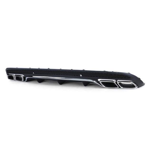 Achterbumper Diffuser passend voor Mercedes W205 C-Klasse C63S Design Chroom AMG Sport Line