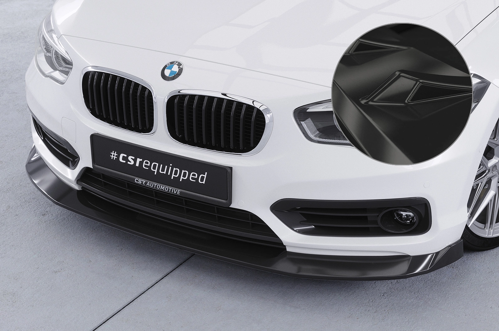 Voorspoiler passend voor BMW 1-Serie F20 / F21 LCI 01/2015-06/2019 Glans Zwart CSR