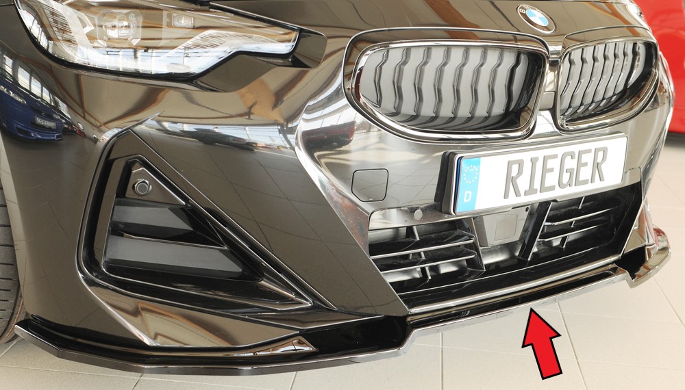 Voorspoiler passend voor BMW 2ER G42/G2C – 07.2021 glans zwart