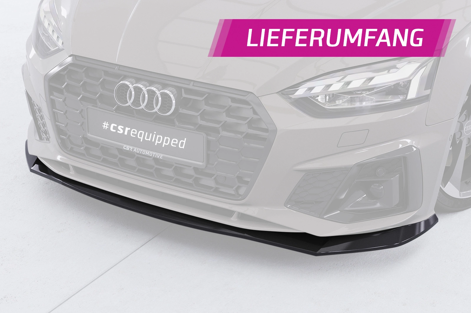 Voorspoiler passend voor Audi A5 F5 Sportback glans zwart