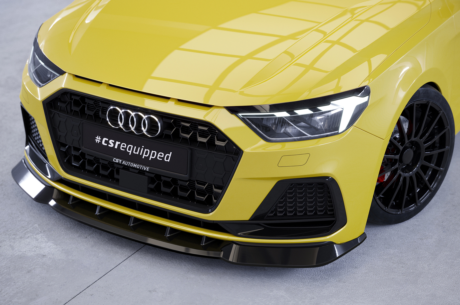 Voorspoiler passend voor Audi A1 (Type GB) CSR Glans Zwart