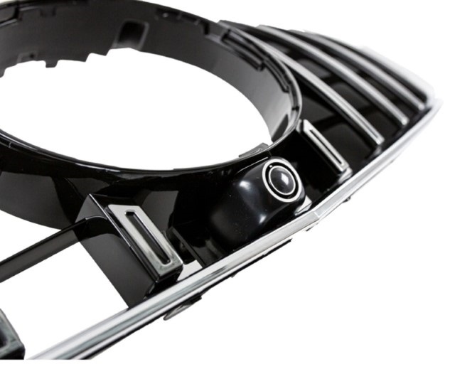 Grill passend voor Mercedes C207 W207 A207 Facelift (2013-2017) Coupe Cabrio GTR Look Glans Zwart/Chroom Camera