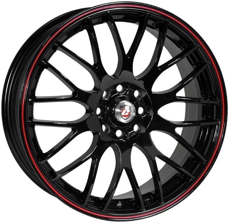 Velgen Calibre Motion II 7x17 10x100 Black/Red pinstripe