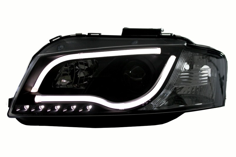 Koplampen passend voor Audi A3 8P 03-08 Tube Light LED Zwart