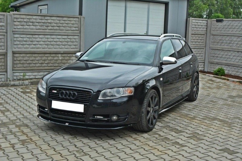 Voorspoiler passend voor Audi A4 B7 V.2 Glanzend Zwart