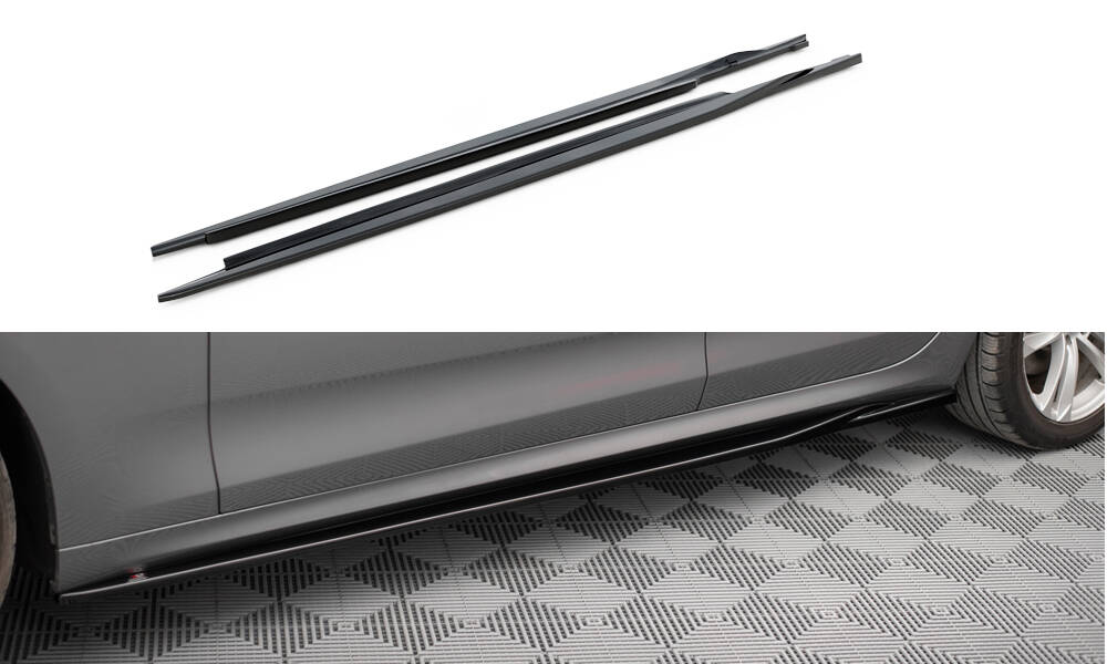 Zijskirts passend voor BMW 5 GT M Pakket F07 Maxton Glans Zwart